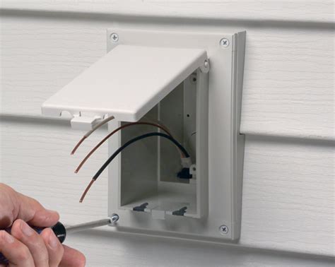 how to attach junction box to wood siding|electrical box for wooden siding.